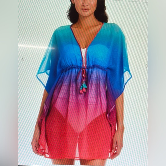 Bleu Rod Beattie.Caftan Cover.up. Size S/M - Picture 2 of 13